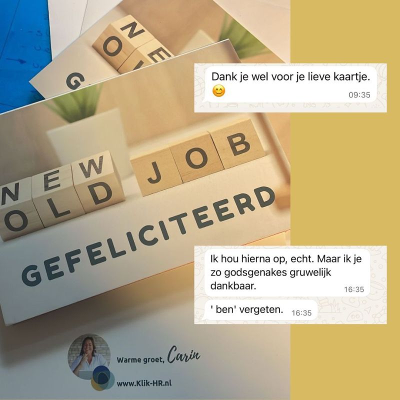 gefeliciteerd nieuwe job